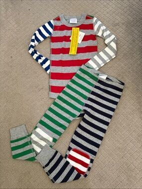 NWT Hanna Andersson Striped Pajama Set in Red, Gray, Green, Navy & Blue